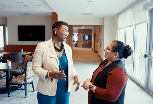 A photo of Coreworks associates chatting