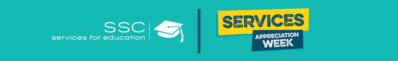 SSC Services for Education logo and Services Appreciation Week logo